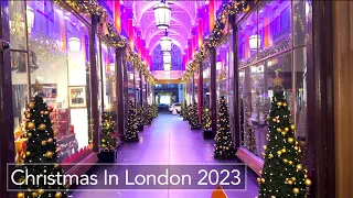 Christmas Lights And Shops in London 2023 Compilation [LONDON WALK 2023 4K HDR 30FPS]