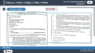 RTI Letter | Fybcom buisness communication 2 letter | Fybaf | Fybms | Fybfm | fybbi | Letters