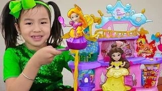 Jannie Pretend Play with Disney Princess Castle Girl Doll Toys for Kids