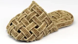 DIY Wicker Shoes with Jute Rope and Cardboard | Homemade Jute Sandals