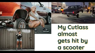 I take my car to a cruise night in Riverside CA, then it almost gets hit by a scooter - Georjah Vlog