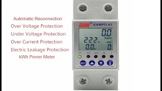 Мульти защитное  устройство, реле для дома, EARU 5 в 1, до 63 А, на 220 В,  УЗО, проверка и разборка