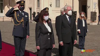 Mattarella incontra Presidente Grecia Signora Katerina Sakellaropoulou - www.HTO.tv