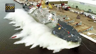 4 AMAZING Military Ship Launch Videos (Do They Sink?)