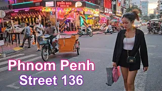 Phnom Penh Street 136 - Virtual Walk | Cambodia 4K Tour