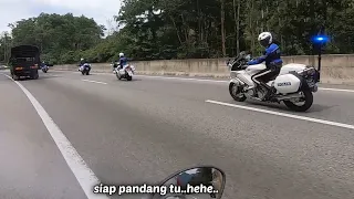 tengah sedap layan karak..tiba2 jumpa polis berkonvoi tajam je pandang..kalau korang overtake atau?