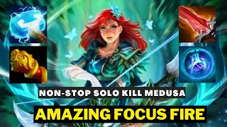 AMAZING FOCUS FIRE by Windranger | Maelstorm + Monkey King Bar Non-Stop Solo Kill Medusa Dota 2