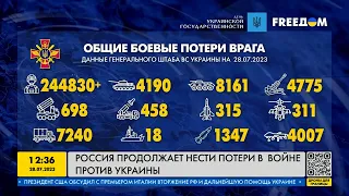 Сводка Генштаба ВСУ по состоянию на 28 июля