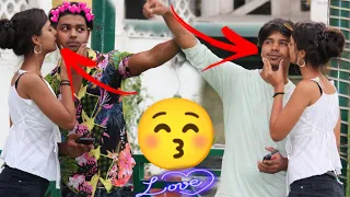 Secretly kissing 💋 on cute boy cheeks prank part 2 ll shocking reaction ll official Kanchi