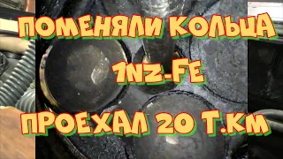 Тойота Королла Филдер 1NZ-FE 20 т.км после замены колец.  Видеоэндоскопия двигателя