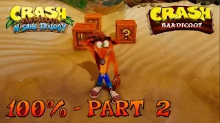 Crash Bandicoot - N. Sane Trilogy - 100% Walkthrough, Part 2: N. Sanity Beach (Gem)