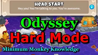 BTD6 Odyssey - Hard Mode || Minimum Monkey Knowledge || Tutorial / Guide  (Head Start)