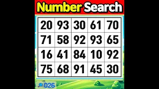 NumberSearch. Snack game for brain exercise. 【Memory | Concentration | Brain training】 #026