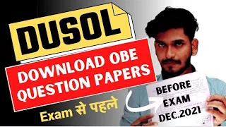 @dusol6979 OBE EXAM DECEMBER 2021 QUESTION PAPERS DOWNLOAD BEFORE EXAM | @ManishVermaChannel