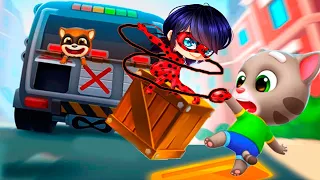 Talking tom gold  run Говорящий Том бег за золотом vs Леди баг и Сабвейсерф в Париже