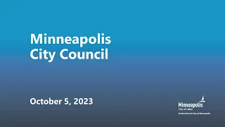 October 5, 2023  Minneapolis City Council