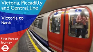 London Underground First Person Journey - Victoria to Bank via Green Park and Holborn