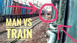 MAN vs TRAIN !! Idiot Stupid man standing in front of Train and challenging death !! 🔥🔥