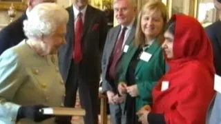 Malala Yousafzai, the Teenager Who Was Shot by the Taliban, Meets Queen Elizabeth