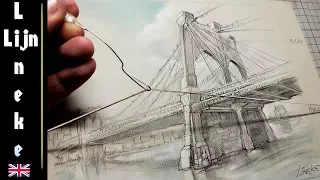 Easy BRIDGE for beginners Perspective drawing