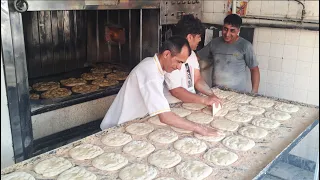Baking traditional bread in Iran | Barbari bread | persian bread | iranian bread