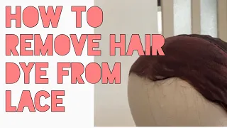 HOW TO REMOVE HAIR DYE FROM LACE FRONTAL| BLEACH METHOD😯😯