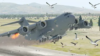 World's Heaviest C-17 Emergency Landing Due To Heavy Bird Strike | XP11