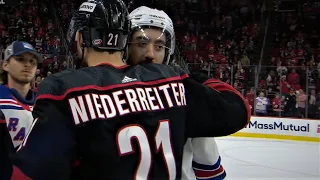 Handshakes Between the New York Rangers and Carolina Hurricanes Following Game 7