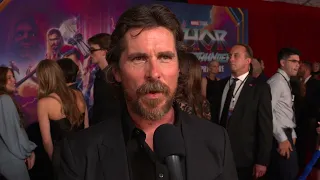 Christian Bale Interview 'Thor Love and Thunder' Red Carpet Premiere