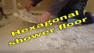 Glass hexagonal shower floor install how to