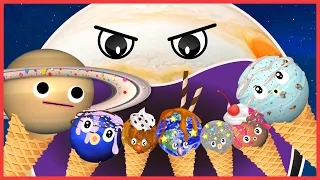 🍦ICE SCOOP PLANETS🪐| Planet Size Comparison | Funny Planet Comparison Game | Hungry Planets for Kids