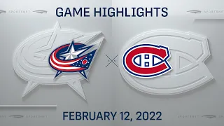 NHL Highlights | Blue Jackets vs. Canadiens - Feb. 12, 2022