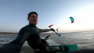 Kitesurfing until Sunset at Vrouwenpolder Lagoon! #3 [4K]