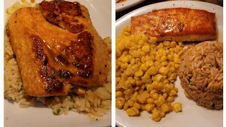 Texas Roadhouse VS. Longhorn Steakhouse. which Salmon is better? #food #review #comparison