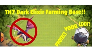 TH7 Dark Elixir Farming Base|Get your Barbarian King Easy!|Anti-Dragon|Anti-Hog|Clash of Clans