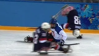 BRUTAL ice sledge hockey hits | Sochi 2014 Winter Paralympics