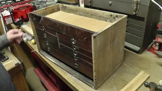 Restoration of a 1918 - 1920 UNION TOOL CHEST CO, Machinist Tool Chest Part 4. Leatherette is next!