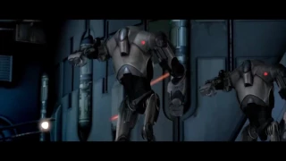 Obi Wan and Anakin vs Count Dooku but everytime their lightsabers clash the lightsaber clash