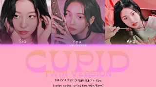 [KARAOKE] :: FIFTY FIFTY + YOU ‘CUPID’ (Color Coded Lyrics Eng/Han/Rom) (3rd Member)