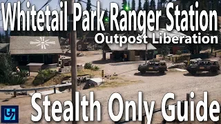 Far Cry 5 - Whitetail Park Ranger Station Stealth Outpost Liberation Undetected, Walk-through, 4K