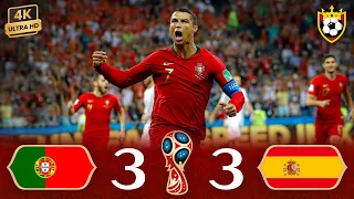 Highlights - "Portugal (3-3) Spain" 🔥 ● Ronaldo hat-trick 💥🤯 ❯ World Cup 🇷🇺 Russia [2018] 🌍 | 6K