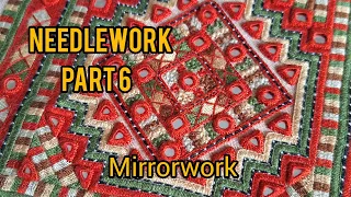 Triangular mirror needlework , hand embroidery , Balochi needlework