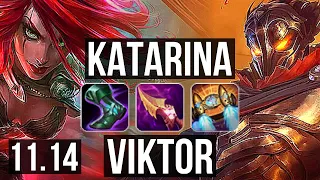 KATARINA vs VIKTOR (MID) (DEFEAT) | Penta, Legendary, 500+ games | NA Master | v11.14