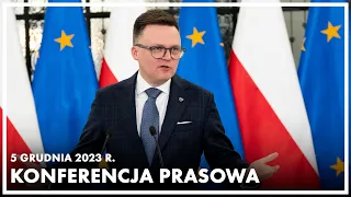 Konferencja prasowa marszałka Sejmu Szymona Hołowni