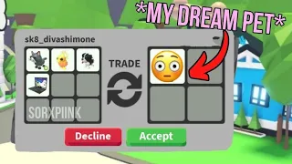 Trading NEON RACCOON in adopt me *getting my DREAM PET*!!