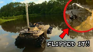 We Drove My Six Wheeler Into A POND!! *SUNK IT*