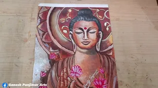 ||Acrylic Painting Of Gauthama Buddha|Acrylic Painting|Ganesh Panjimar Arts||