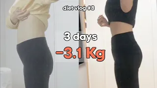 SUB [DIET VLOG] 3일만에 -3.1kg 🔥ㅣ단기간 다이어트 브이로그 #8ㅣ급찐급빠ㅣ폭식 후 대처ㅣ-3.1kg in 3 daysㅣ다이어트 식단 레시피