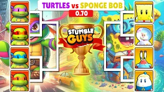 NEW SKIN 0.70 | TURTLE vs SPONGE BOB | Stumble Guys Tournament