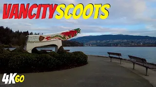 E-Scooter morning ride around Stanley Park, Vancouver Virtual Tour 4K60, Ninebot by Segway